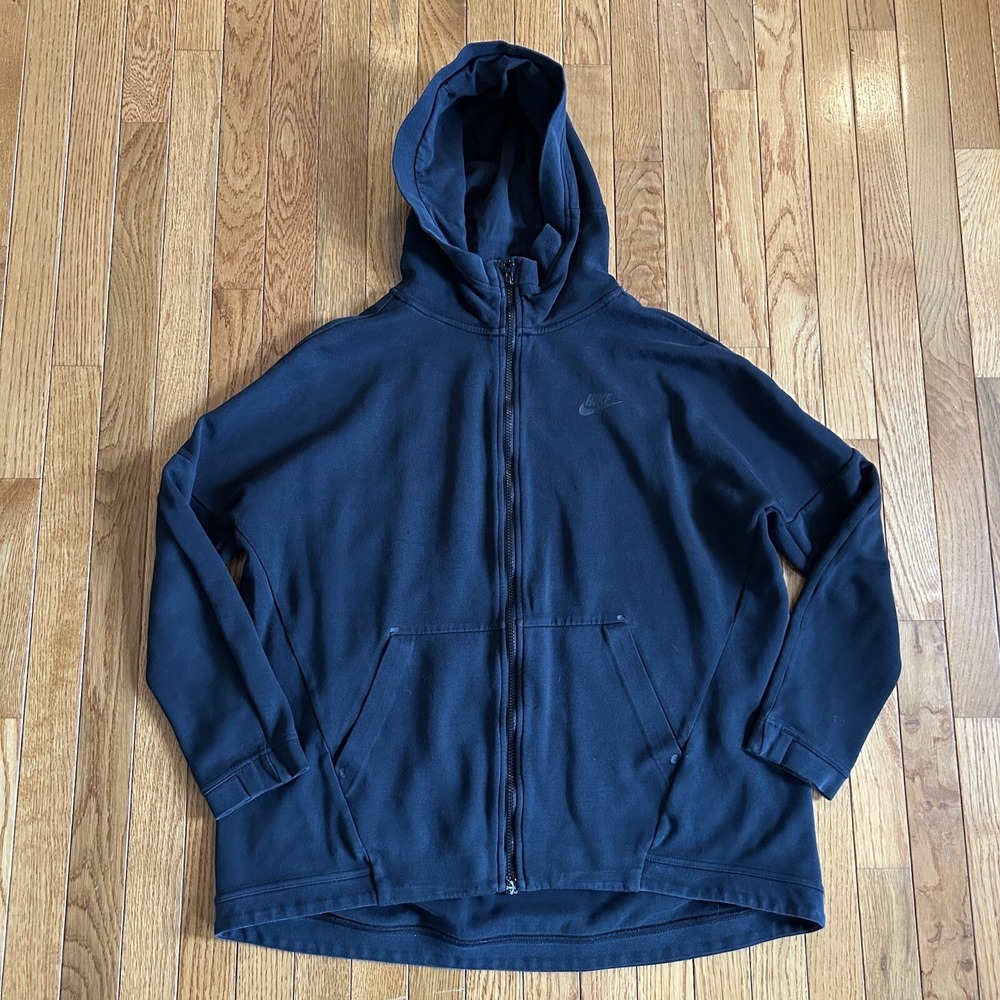 Nike Womens Tech Fleece Cape Hooded Hoodie Black 811710-010 Size Large‎